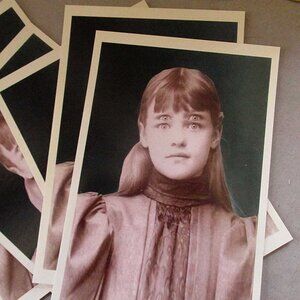 5 Scary Lovecraft Monster Style Victorian Ghost Girl w4 Eyes Postcards Halloween